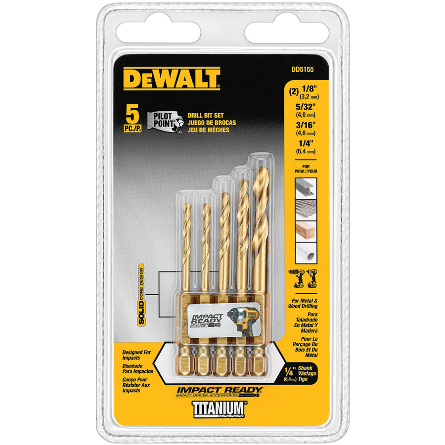 DeWalt DD5112 Titanium Impact Drill Bit, 3/16-In.