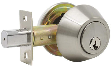 DEAD BOLT LOCK SATIN NICKEL DOUBLE SIDE WITH KEY NEEDED