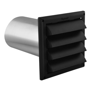 6" LOUVERED AIR INTAKE HOOD WITH ALUMINUM PIPE - BLACK