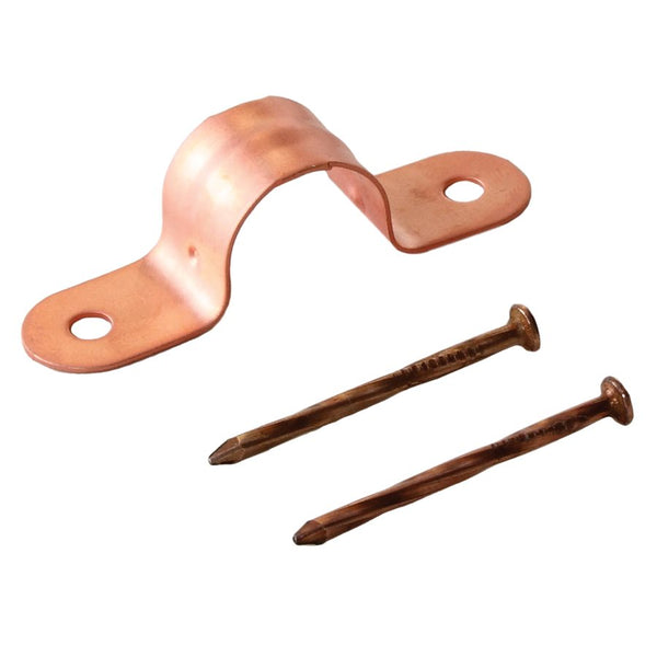 1/2'' COPPER TUBE CLAMP WITH NAILS 10PK
