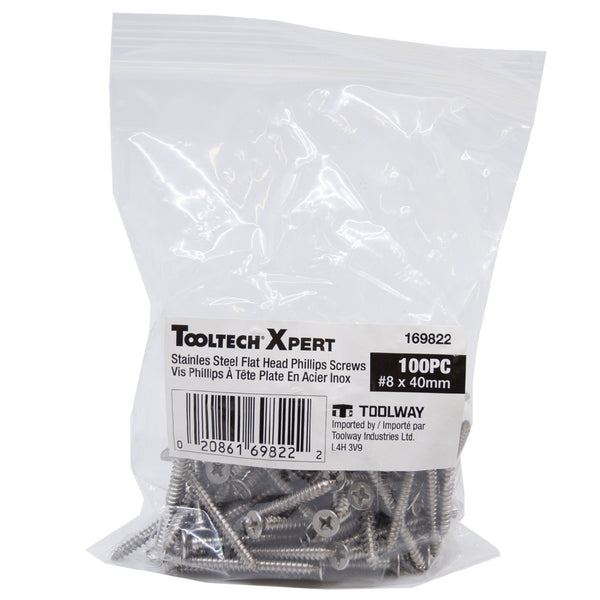 100PC STAINLESS STEEL SCREWS FOR XPS FOAM BOARD #8X40MM