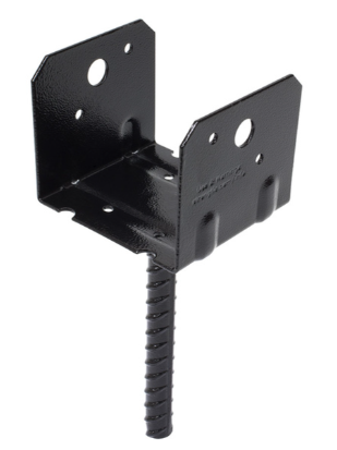 REBAR CARPORT SADDLE BLACK 6"X6"