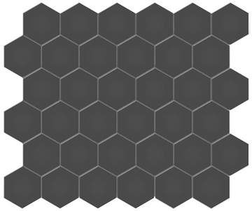 2IN SOHO RETRO BLACK HEXAGON MATTE GLAZED PROCELAIN MOSAIC   /SF