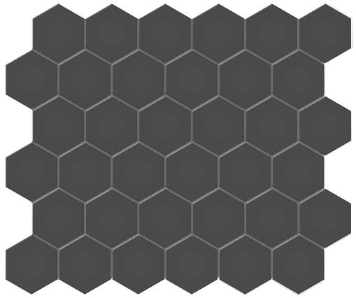 2IN SOHO RETRO BLACK HEXAGON MATTE GLAZED PROCELAIN MOSAIC   /SF