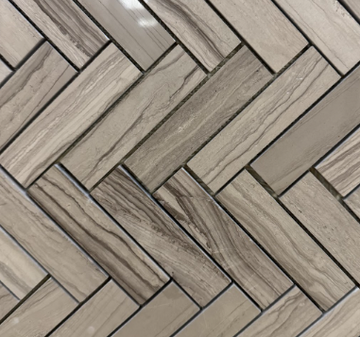 "V" WOODEN GREY MARBLE MOSAIC     /SF