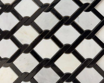 WEAVE WHITE&BLACK MARBLE MOSAIC    /SF