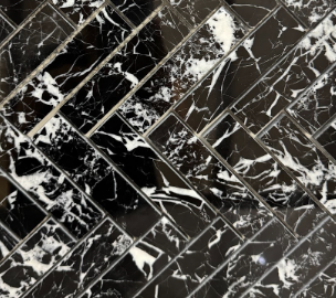 "V" MARQUINA MARBLE MOSAIC     /SF