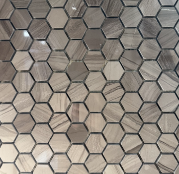 WOODEN GREY S/HEXAGON MOSAIC     /SF