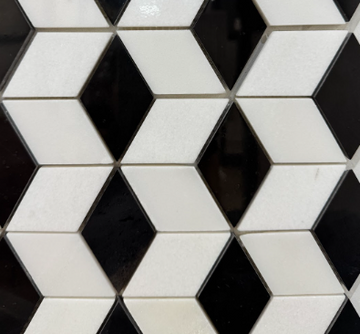 WHITE&BLACK DIAMOND MARBLE MOSAIC      /SF