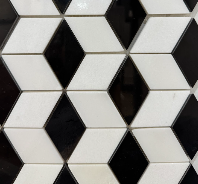 WHITE&BLACK DIAMOND MARBLE MOSAIC      /SF