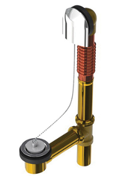 BRASS OFFSET WASTE & OVERFLOW PLUG & CHAIN