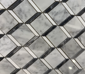 GREY&WHITE DIAMOND MARBLE MOSAIC    /SF
