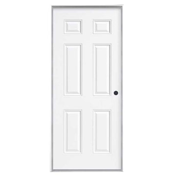 30x80 6 PNL PRE-HUNG PRIMED STEEL EXTERIOR DOOR SET- LH