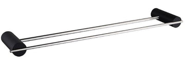 DOUBLE ROD TOWEL HOLDER CHROME+BLACK