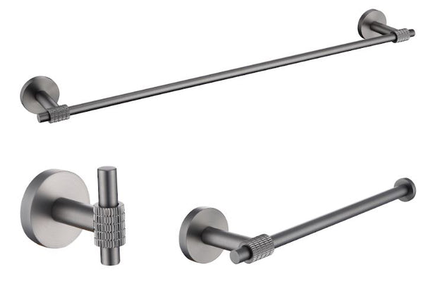 BATHROOM KIT 3PCS GUN GREY