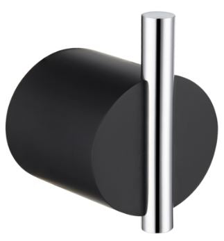 SINGLE ROBE HOOK CHROME+BLACK