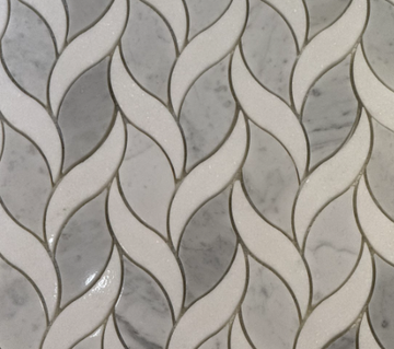 WAVE GREY&WHITE MARBLE MOSAIC           /SF