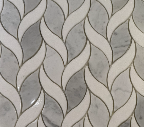 WAVE GREY&WHITE MARBLE MOSAIC           /SF