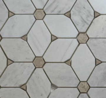 WHITE MAGNOLIA MARBLE MOSAIC           /SF