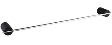 SINGLE ROD TOWEL HOLDER CHROME+BLACK