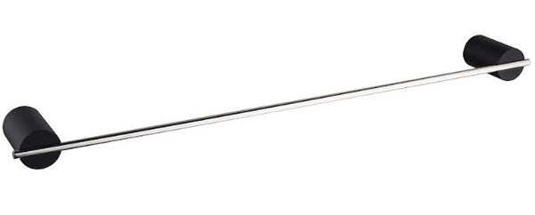 SINGLE ROD TOWEL HOLDER CHROME+BLACK