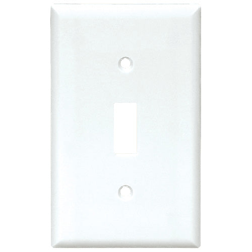 SINGLE GANG TOGGLE SWITCH PLATE - WHITE