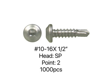 SP/2 U-DRILLS STAINLESS STEEL SELF DRILL SCREW #10-16 X 1/2"- 1000PCS/JUG