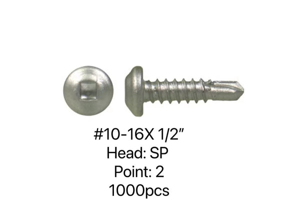 SP/2 U-DRILLS STAINLESS STEEL SELF DRILL SCREW #10-16 X 1/2"- 1000PCS/JUG