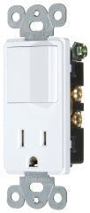 15A COMBINATION DEVICE RECEPTACLE & SWITCH - SINGLE POLE