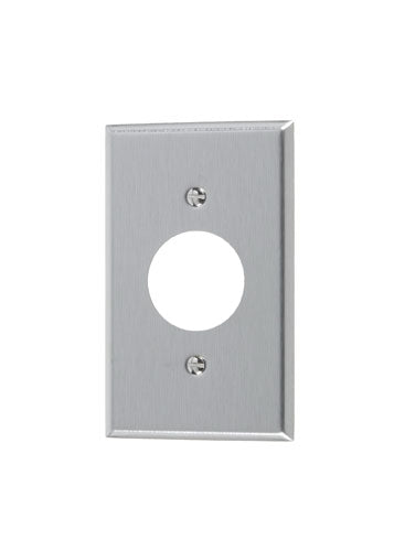 SINGLE GANG ROUND HOLE PLATE - STAINLESS STEEL