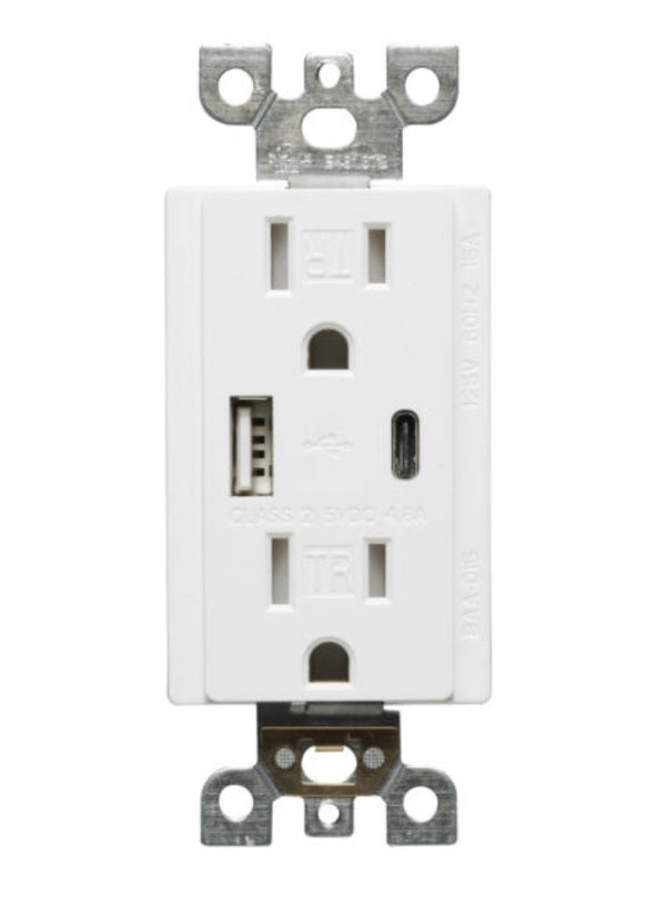 15A USB CHARGER & DUPLEX RECEPTACLE TR TYOE A+C