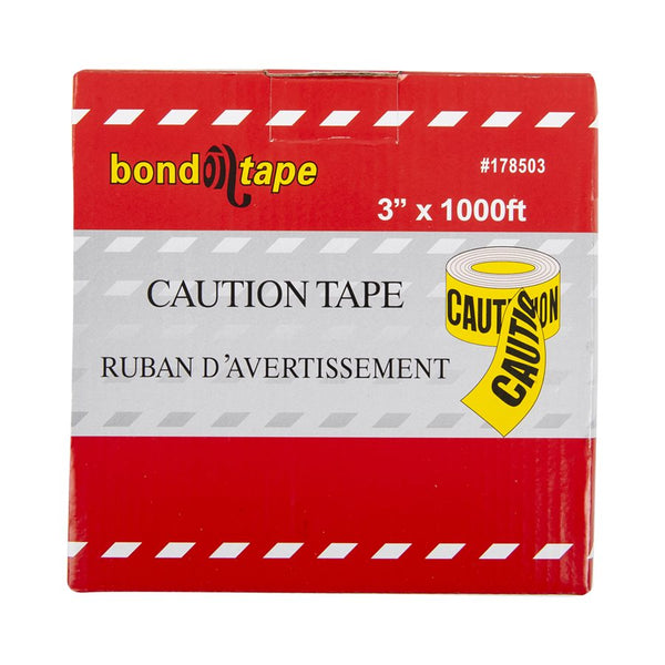 YELLOW CAUTION TAPE WITH DISPENSER 3'' * 1000'