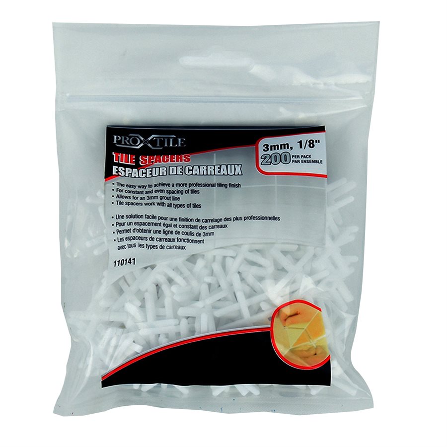 3mm White Tile Spacer, 200/Bag 3mm White Tile Spacer, 200/Bag