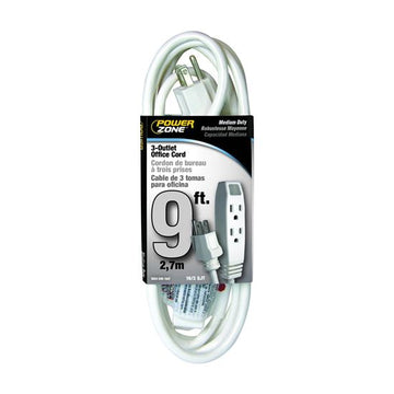 9 FT 3 OUTLET OFFICE CORD-MEDIUM DUTY