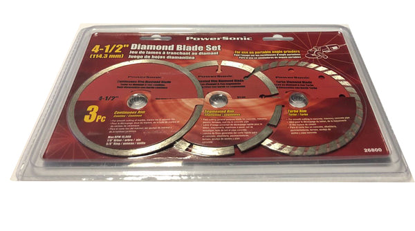 4-1/2'' DIAMOND SAW BLADES (SET OF 3 PCS)