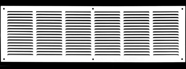 36"X12" WHITE RETURN GRILLE, 1/2" SPACED FINS