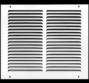 16"X12" WHITE RETURN GRILLE, 1/2" SPACED FINS