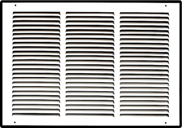 18"x12" WHITE RETURN GRILLE, 1/2" SPACED FIN