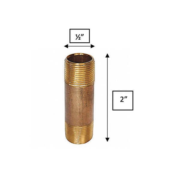 BRASS NIPPLE 1/2" X 2"