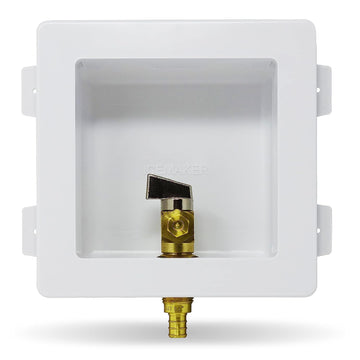 ICE MAKER OUTLET BOX WITH VALVE 1/2" PEX*1/4" OD COMP