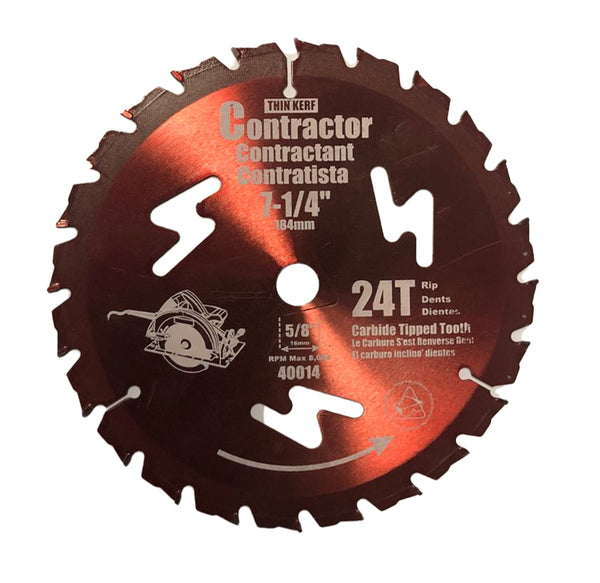 7-1/4'' RED CARBIDE-TIPPED SAW BLADE (24 TEETH)