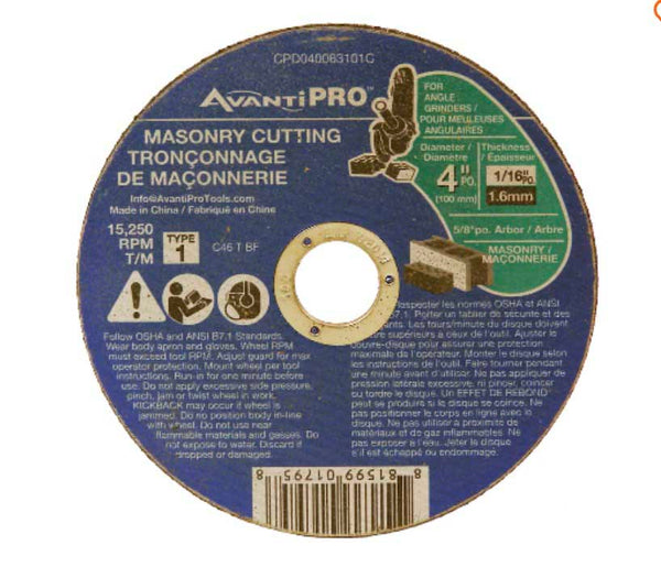 AVANTI PRO 4"X1/16" MASONARY CUTTING DISC