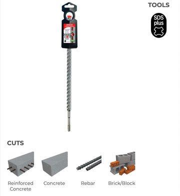 3/4"x16"x18" REBAR DEMON SDS-PLUS 4-CUTTER FULL CARBIDE HEAD HAMMER DRILL BIT