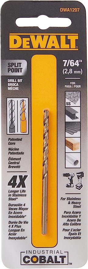 DEWALT DWA1207 7/64" PILOT POINT INDUSTRIAL COBALT ALLOY STEEL DRILL BIT