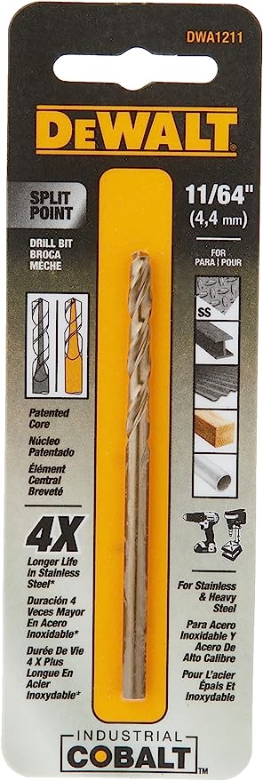 DEWALT DWA1211 11/64" PILOT POINT INDUSTRIAL COBALT ALLOY STEEL DRILL BIT