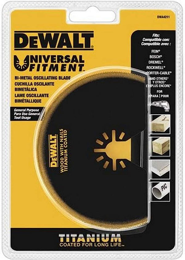 DEWALT DWA4211 OSCILLATING TITANIUM NITRIDE COATED SEMICIRCLE BLADE