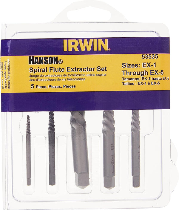 IRWIN SCREW EXTRACTOR FOR SPIRAL SCREWS - 5 PCS
