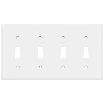 4-GANG TOGGLE SWITCH PLATE - WHITE