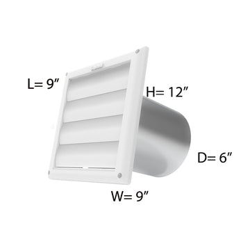 6'' VENT HOOD WITH WHITE CAP