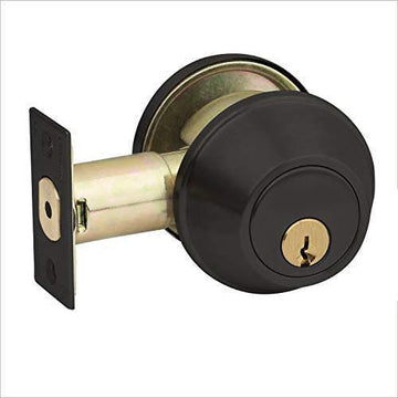DEAD BOLT LOCK OIL RUBBED BRONZE DOUBLE SIDE WITH KEY NEEDED